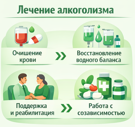 лечение алкоголизма в Черемхово этапы